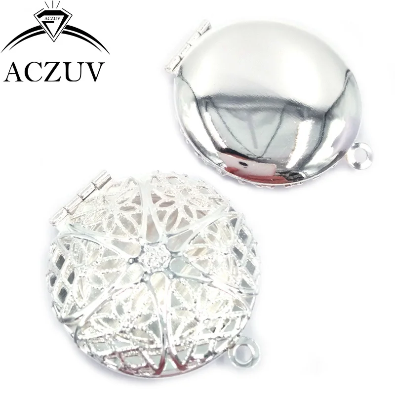 100 шт 27 мм медный металл может открыть закрытую круглую фазную коробку фото кулон