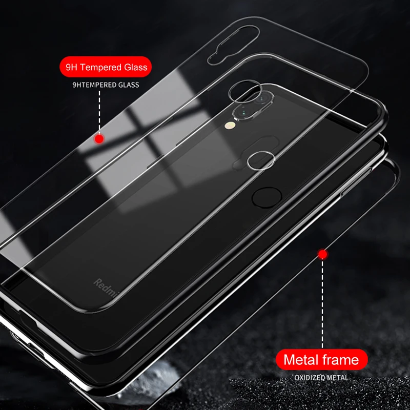 Xiaomi Redmi Note 7 Чехол Магнитный чехол для Xiomi Pro Note7 металлическая рамка + закаленное