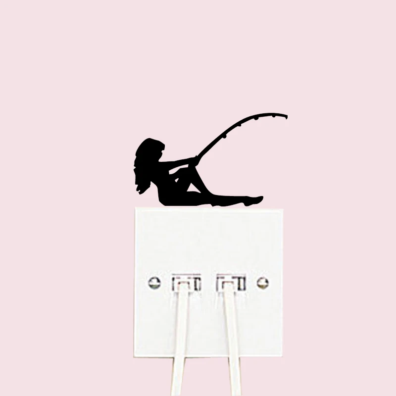 

Girl Fish Fashion Bedroom Decor Vinyl Wall Sticker Light Switch Decal 6SS0349
