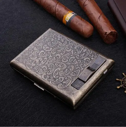 Бронзовая многофункциональная Зажигалка-чехол с usb-зарядкой 20 упаковок в подарочной коробке - Цвет: 6