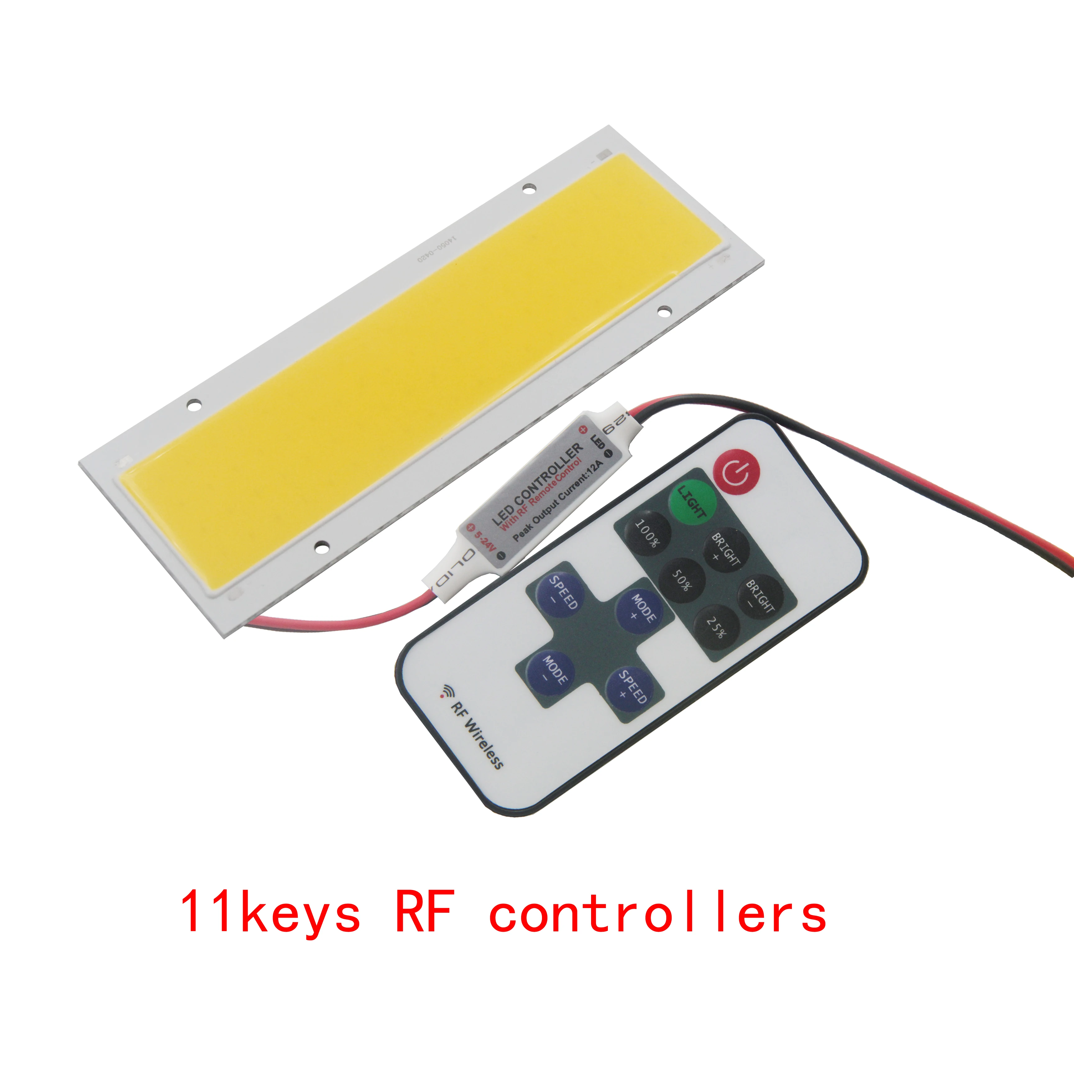 

Hot sale manufacture 140mm 50mm LED COB Strip Car Light Source 12V DC 20W dimmable with remote controller for car DIY lamp
