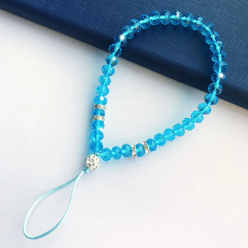 Sky Blue JONSNOW 13 см длина полосы для мобильного телефона Блестящий Алмазный ремешок для iPhone samsung huawei Xiaomi телефон MP3 повязка на запястье кристалл - Цвет: Sky Blue