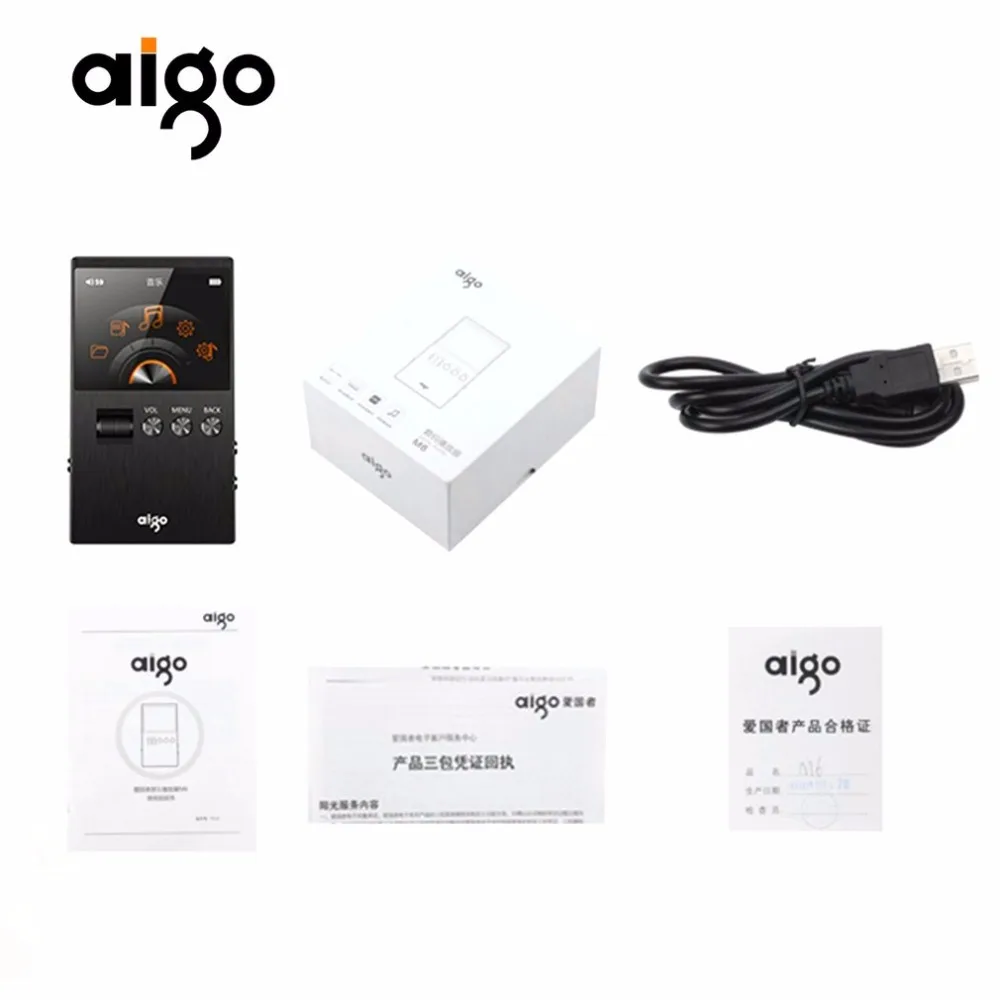 Новейший Aigo M6 DSD64 32G портативный аудио Hifi музыкальный плеер без потерь Высокое качество Мини Спортивный MP3 плеер может играть 60 часов черный
