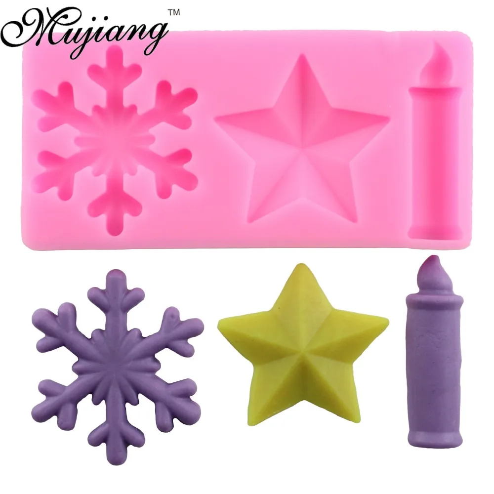 Силиконовая Рождественская форма для помадки Санта Клаус снеговик елка