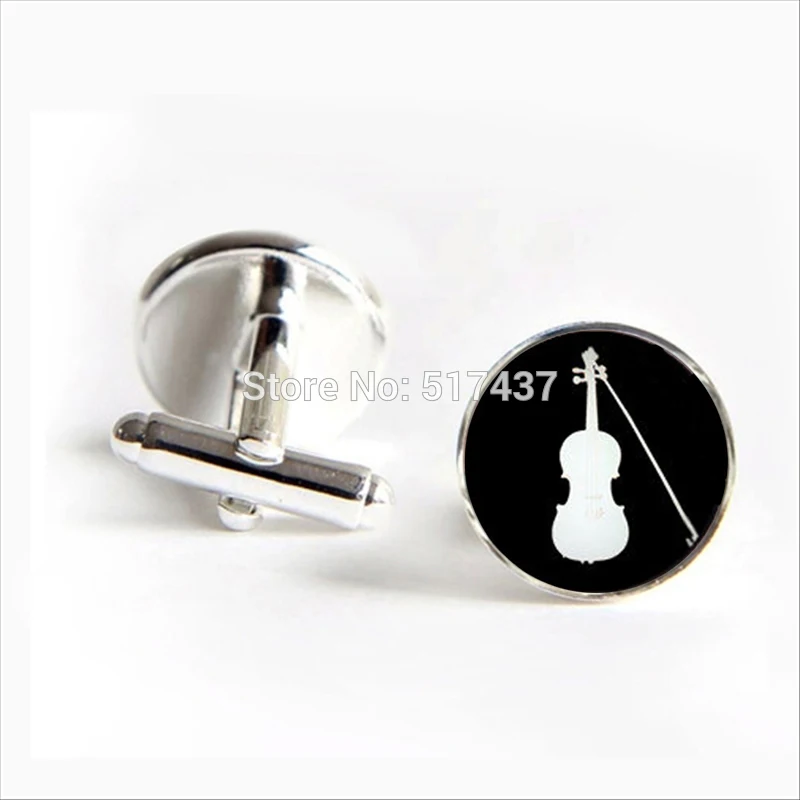 2017 оптовая продажа запонки для скрипки черно белые женщин|violin cufflinks|cufflinks