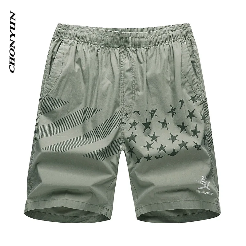 Men Cotton Running Shorts Elastic Pocket Breathable Sportswear Summer Casual Striped Short Trousers Plus Size Drop Shipping - Цвет: 91-Green