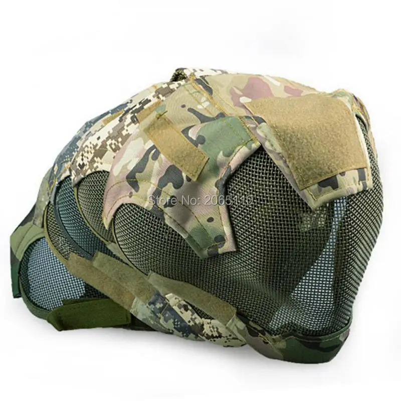 Военная Тактическая Маска на все лицо металлическая сетчатая Боевая маска из
