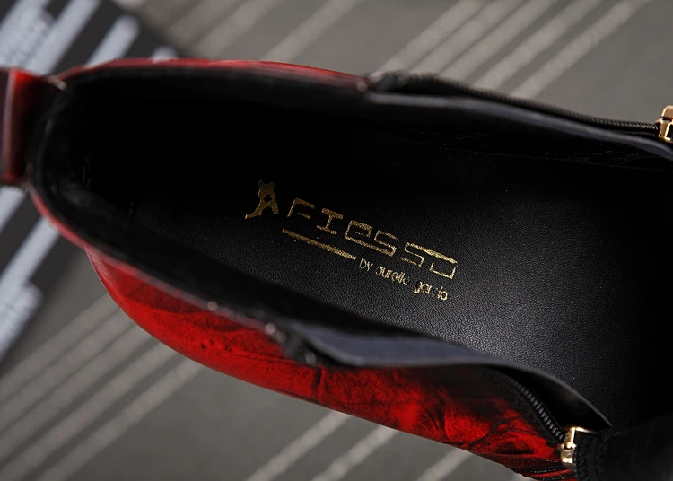 Лидер продаж 2016 года обувь из натуральной воловьей кожи с острым носком на молнии