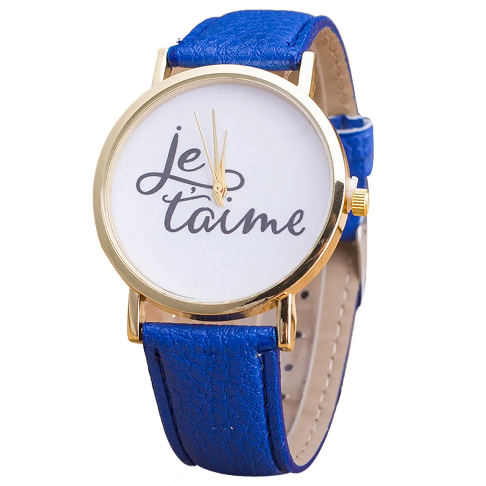 Женские часы с английским алфавитом кожаный ремешок аналоговые кварцевые Vogue