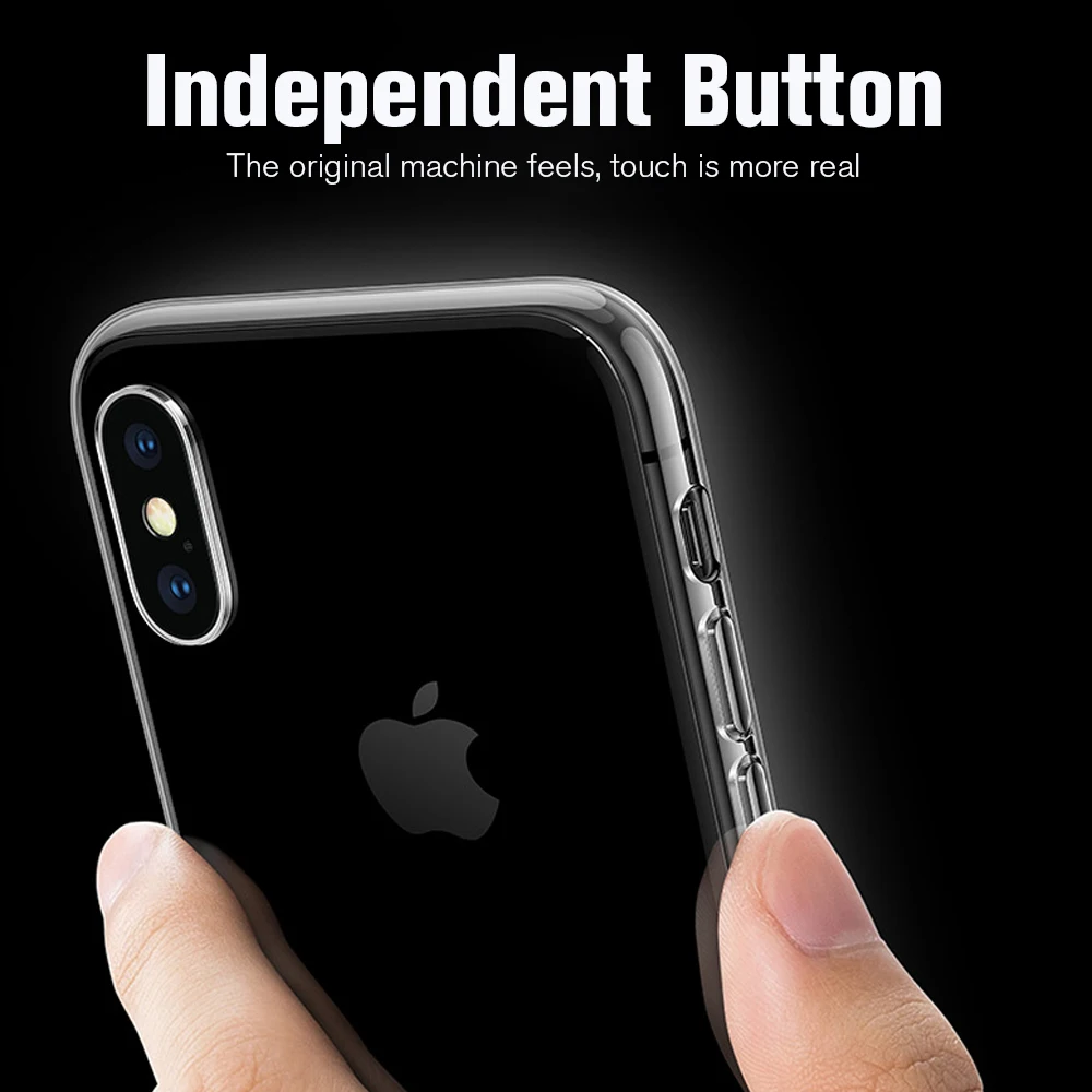 Мягкий ультра тонкий чехол для iPhone 7 8 Plus XS Max XR X Жесткий ПК гладкий прозрачный 6 6s