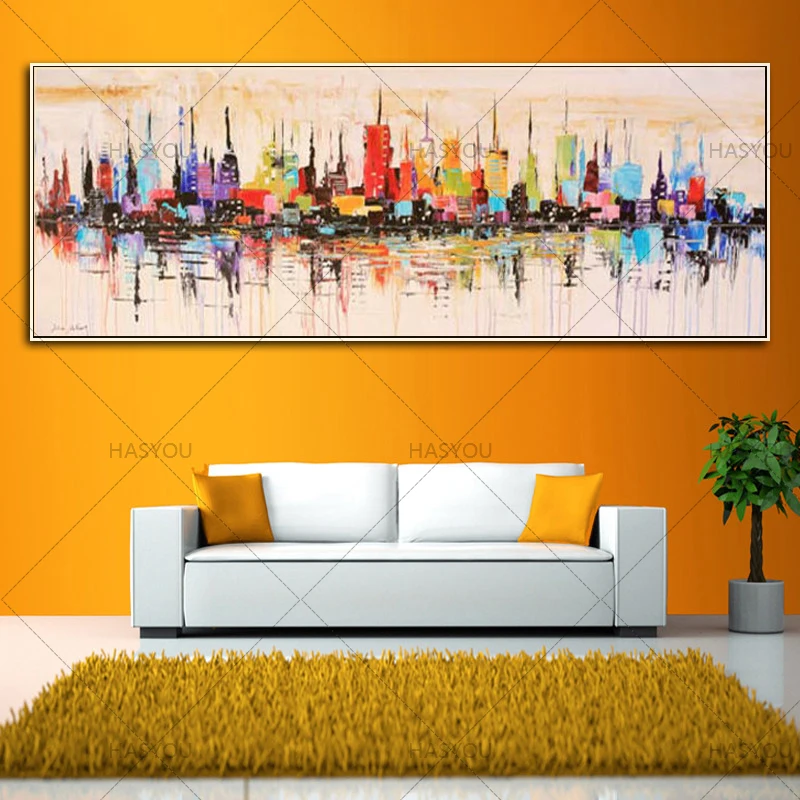 Модная Современная декоративная картина маслом для гостиной ручная роспись