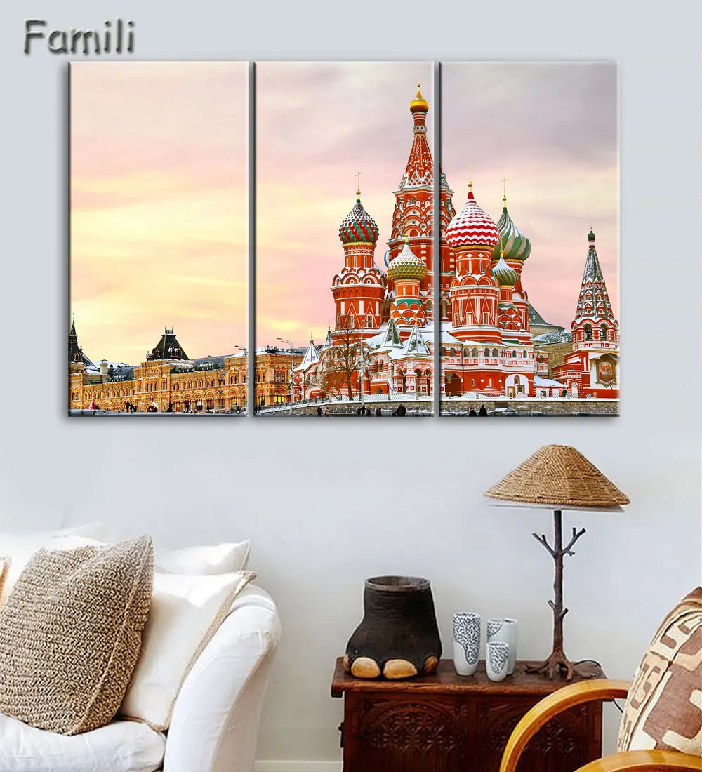 3 шт. настенный плакат для гостиной с изображением российского города|fabric posters|modern