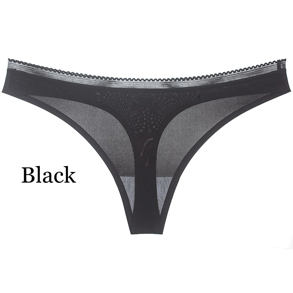 Style1-black Горячее предложение, женское нижнее белье, сексуальные хлопковые трусики для женщин, стринги, одноцветные бесшовные стринги, трусики, нижнее белье - Цвет: Style1-black