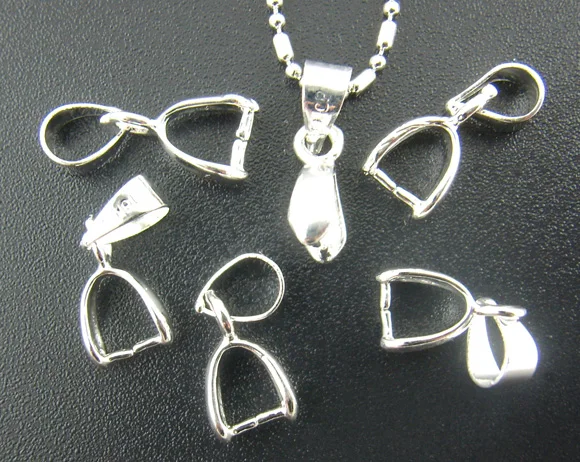 Free Shipping! 30PCs Silver Plated Pinch Clip Bail Beads 5*15mm | Украшения и аксессуары
