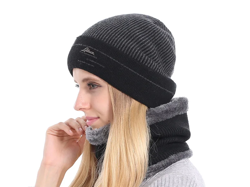 YOUBOME плюс женская вязаная шапка шарф Skullies Beanies Зимние шапки для мужчин и женщин женская теплая шерстяная Толстая брендовая Шапка-бини для девочек