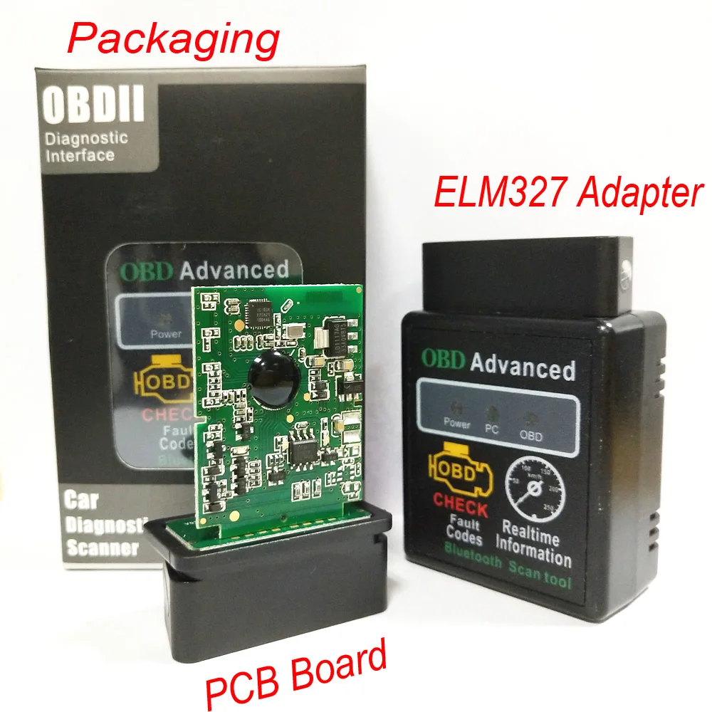 1 шт. HH OBD ELM327 V1.5 ELM327 Bluetooth диагностический сканер Расширенный OBDII ELM327 v2.1 V1.5 OBD2 Интерфейс