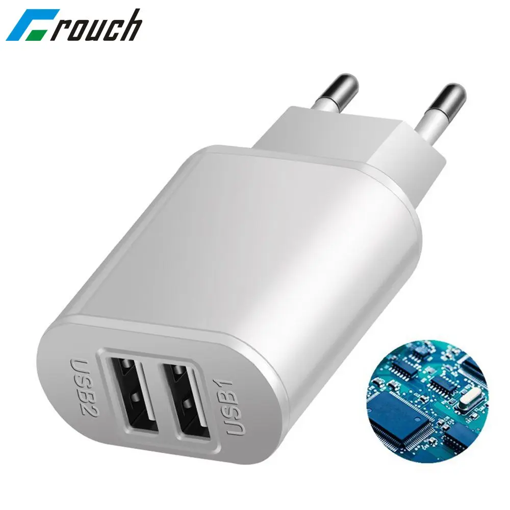 Универсальная штепсельная вилка европейского стандарта 2 порта USB зарядное