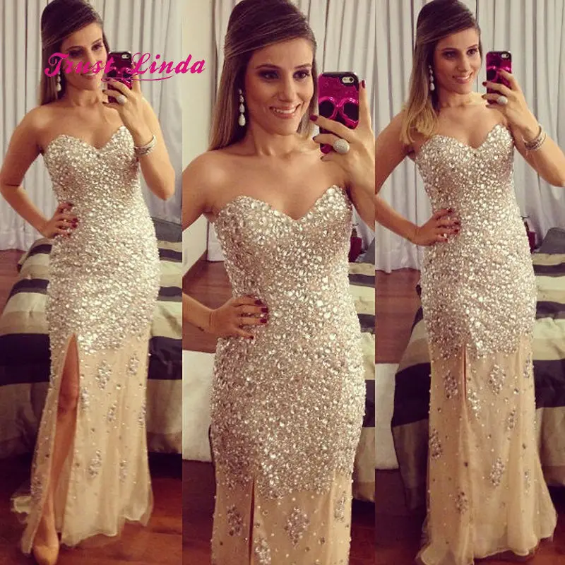 Великолепные Выпускные платья 2018 вышитое бисером платье с открытыми плечами в