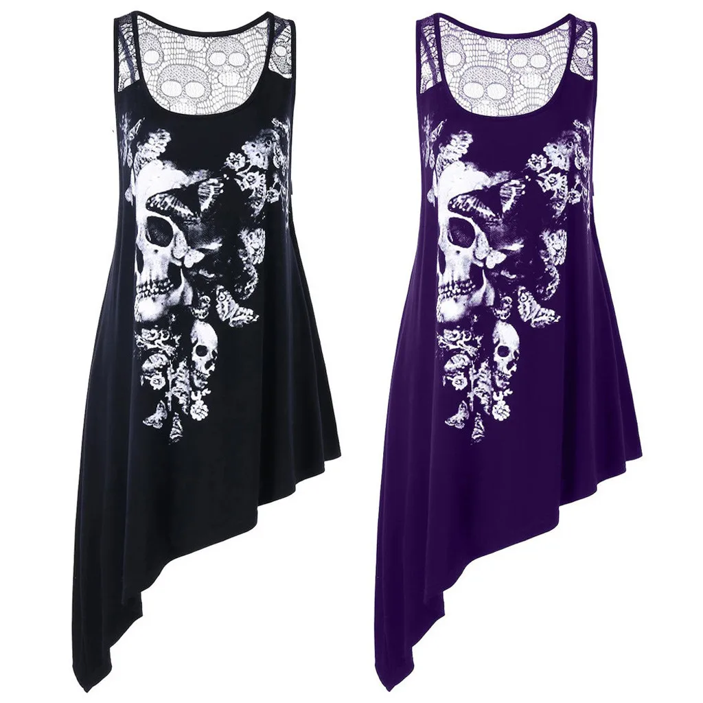 Женская блузка без рукавов с цветочным кружевом Сексуальная рубашка принтом