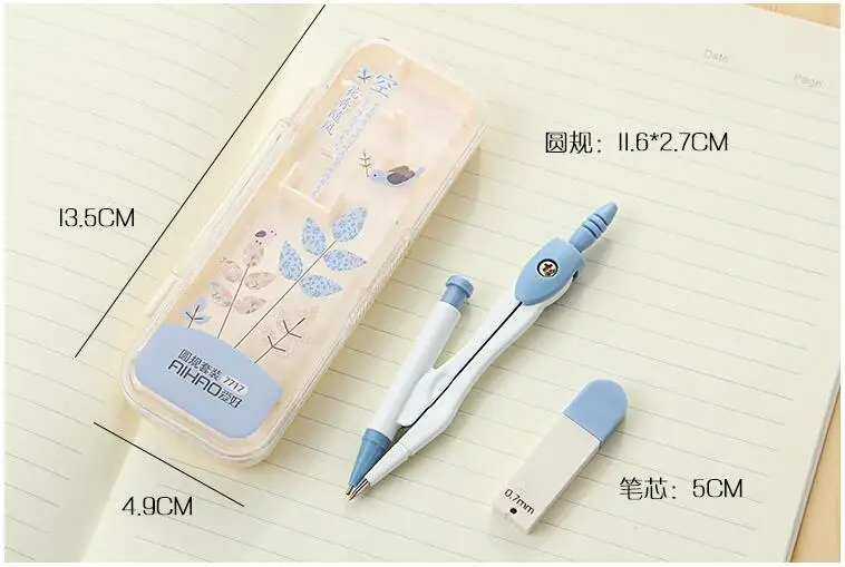 8 шт./лот металлические карандашные компасы школьные студенческие с механическим