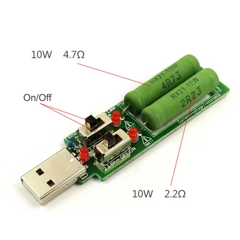 Регулируемый переключатель резистор USB DC электронная нагрузка 5 в 1A 2A 3A емкость батареи тестер напряжения разряда сопротивление