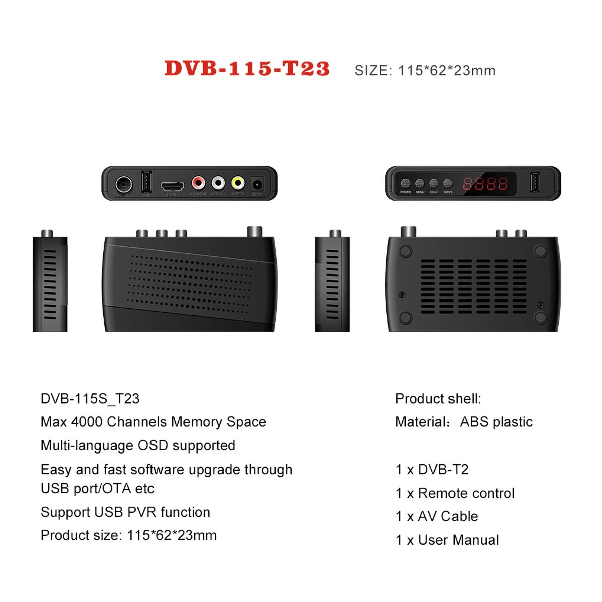 LEORY USB2.0 HDMI спутниковый ТВ приемник тюнер мини DVBT2 ТВ приемник Wifi Full-HD 1080P Dvb-t2 тюнер ТВ коробка с антенной