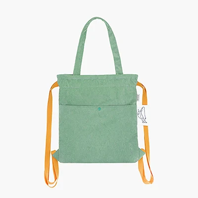 mineral green backpa MOREUSEE оригинальные креативные маленькие вельветовые рюкзаки на шнурке и двойные сумки для девочек(FUN KIK - Цвет: mineral green backpa