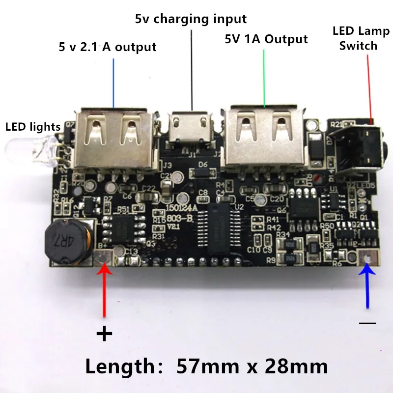 Автоматическая защита! Двойной USB 18650 Батарея Зарядное устройство PCB Мощность модуль 5V 1A 2.1A мобильный Мощность банка для телефона DIY светодиодный ЖК-дисплей модуль