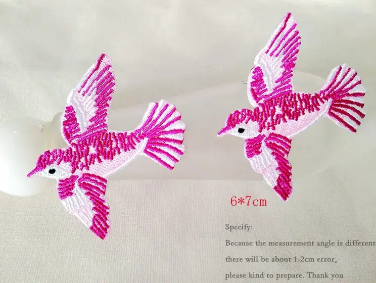 2 заплаты вышивки птица Цветы для аппликация на одежду значки стикер шить патч