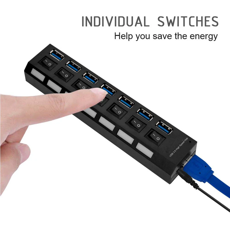 Концентратор питания USB 3 0 4 портовый usb хаб разветвитель с индивидуальными