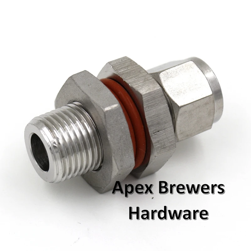 Герм катушки сварная перегородки для 1/2 &quotod. Трубки &quotМужской BSPT x 1/2&quot сжатия