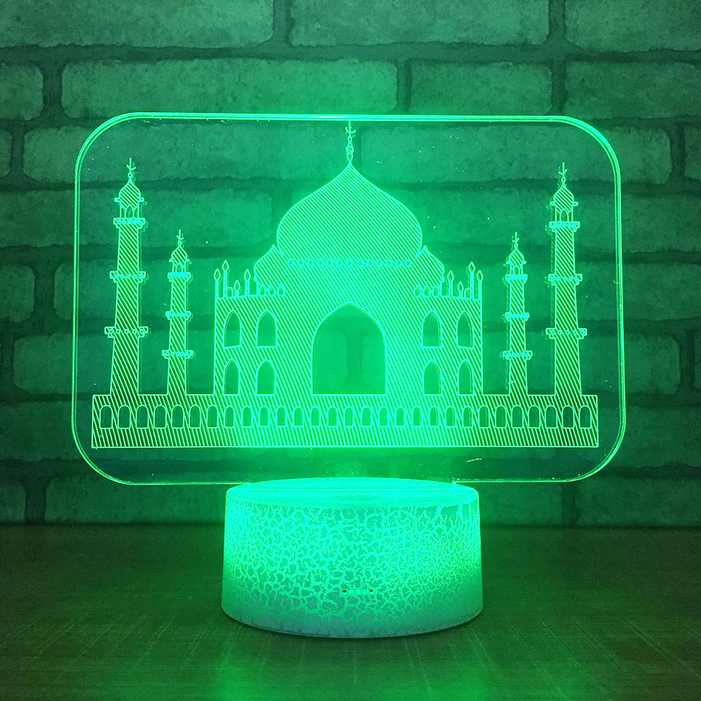 

Taj Mahal 3D LED RGB Night Light 7 Color Change Desk Light Action Figures 070 Boys Girls Christmas Toys