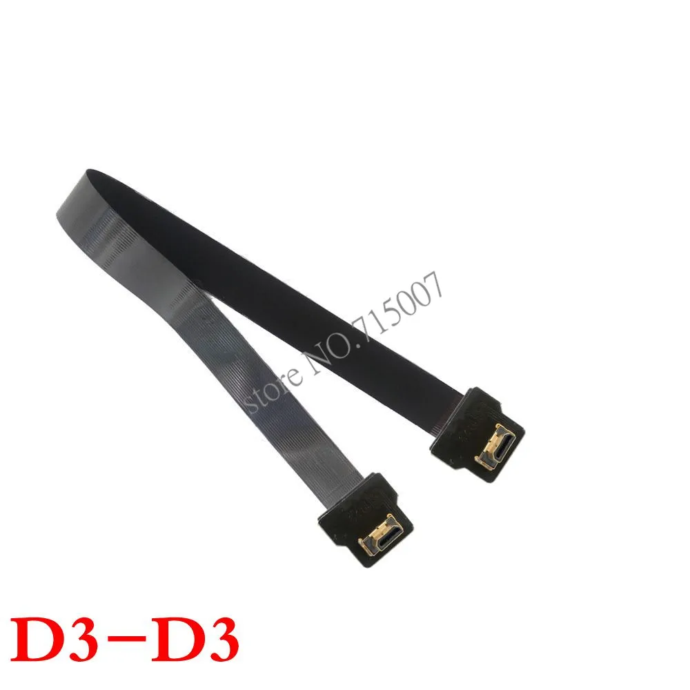0 05 м-1 м 90 градусов вниз угловой FPV Micro HDMI-совместимый штекер к HDMI FPC плоский кабель