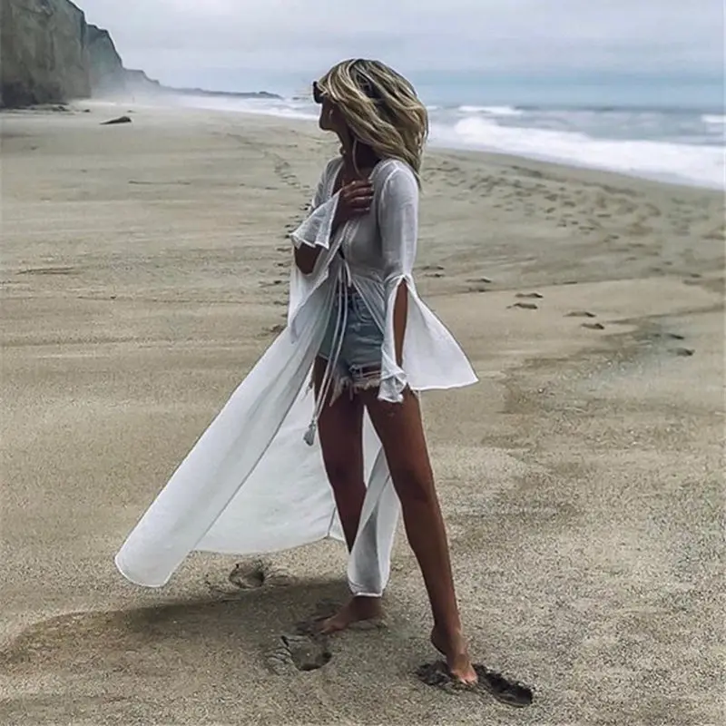 Женское летнее пляжное платье парео длинное сексуальное с открытой спиной