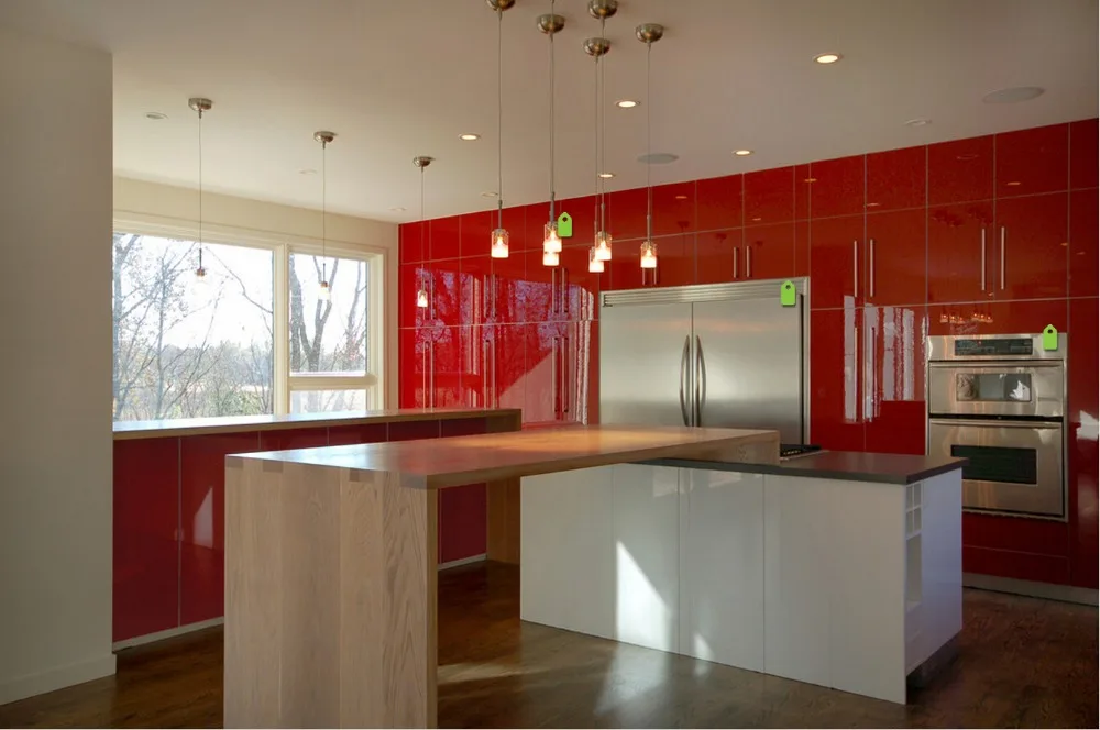 Блестящие лаковые кухонные шкафы белый цвет современная кухонная мебель 2PAC