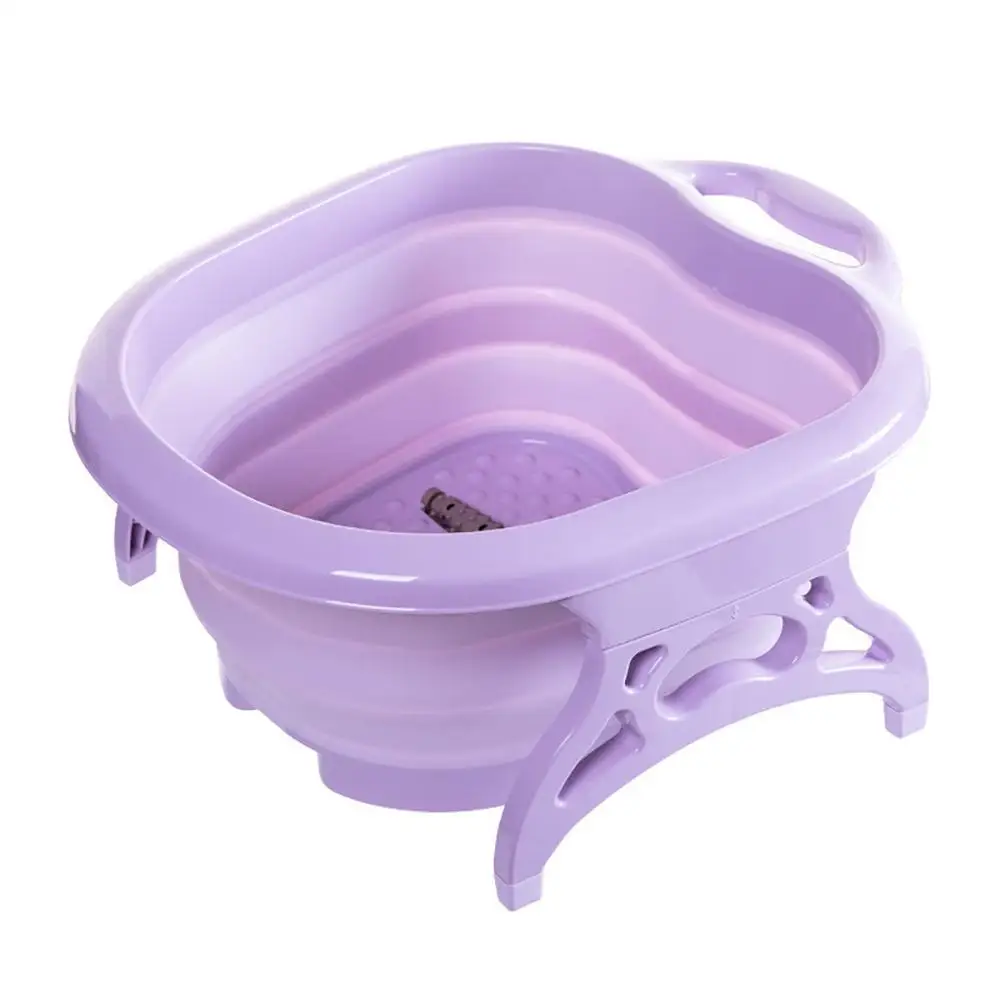 Красный Folding Roller folding foot bath portable foot bath barrel massage barrel soaking basin Portable Folding Travel Feet Spa#15F - Цвет: Красный