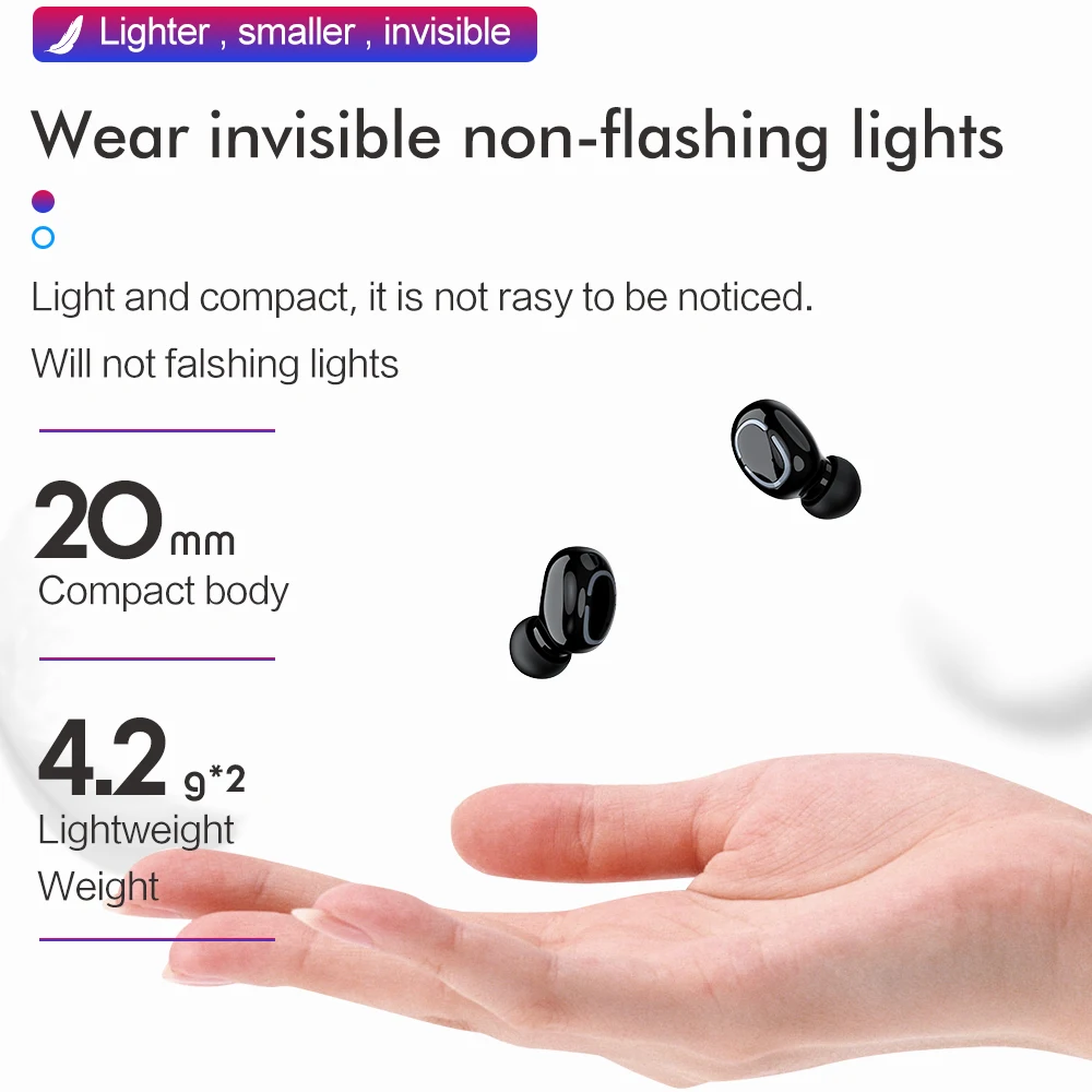 ROCK TWS True Bluetooth Earphone 3D Stereo Wireless Earbuds Mini Waterproof Headfrees with Charging Box 1500mAh |