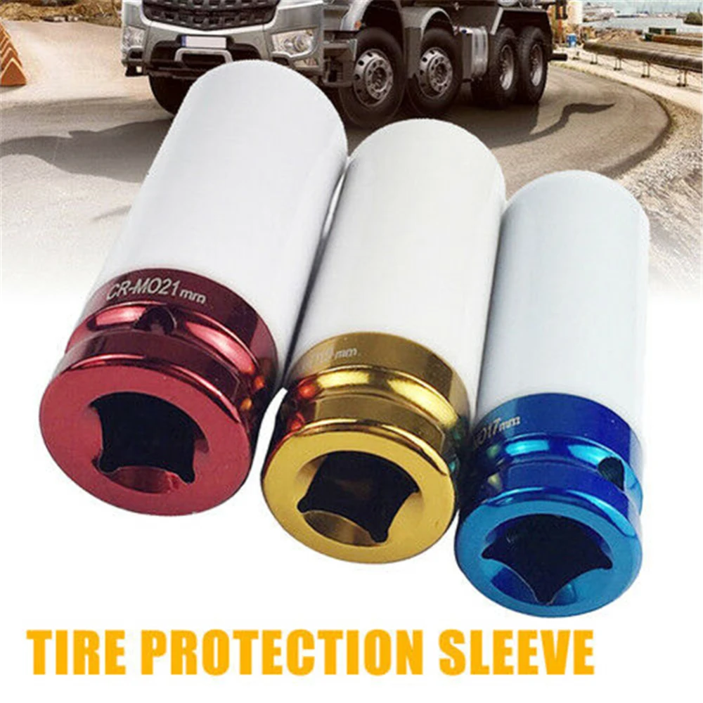 

3Pcs/Set Tire Protection Sleeve Set Wall Deep Impact Nut Wheel Socket 17/19/21mm With Box Dropship