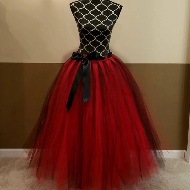 

Any Color Adult Tutu Fashion Red Black Long Tutu Wedding Tulle Skirt Custom Made Bridal Tutu Skirt Multi layer Tulle Saia Faldas