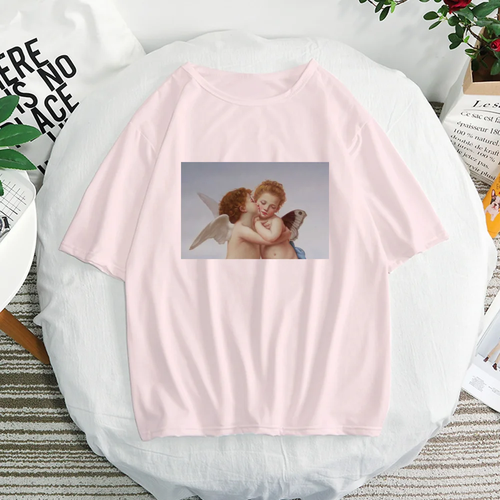 GE mini angel Print Женская футболка смешные изделия из хлопка для Леди Девушка Топ