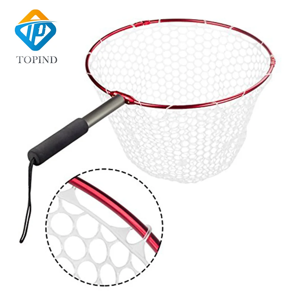 TOPIND 3PCS Folding Aluminium Alloy Hoop and Collapsible Fishing Handle Portable Net for Angling Fly fishing | Спорт и развлечения