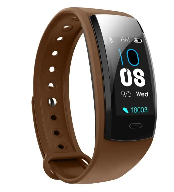 Brown 2019Diggro QS90 плюс умный Браслет для измерения артериального давления монитор сердечного ритма цветной сенсорный IP67 фитнес-трекер Smartband для Android IOS - Цвет: Brown