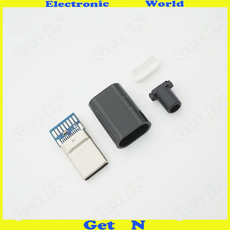 10 шт. 4 в 1 USB-C Тип 3 штекер с печатной платой припоя провода разъем для передачи