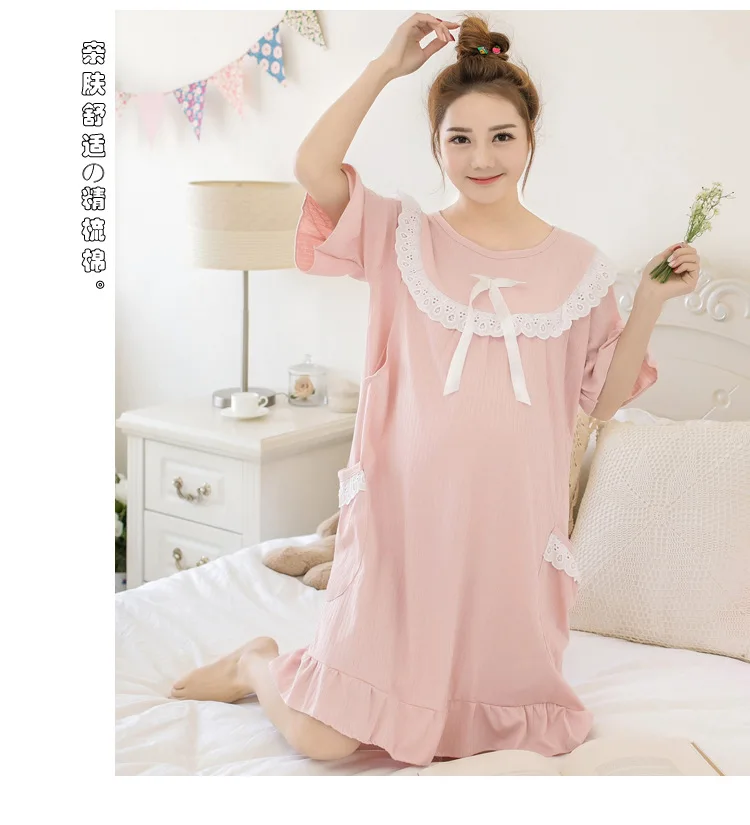 Big Size Maternity Nursing Nightdress Summer for Pregnant Women dress Pregnancy Pajamas Breast Feeding Nightgown Dress