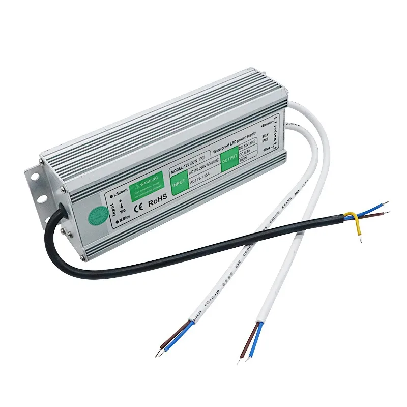 SZYOUMY 12 V 100 W IP67 Водонепроницаемый Электронный Светодиодный драйвер Трансформатор Питание для 3528 5050 Светодиодный свет полосы Алюминий из алюминиевого сплава