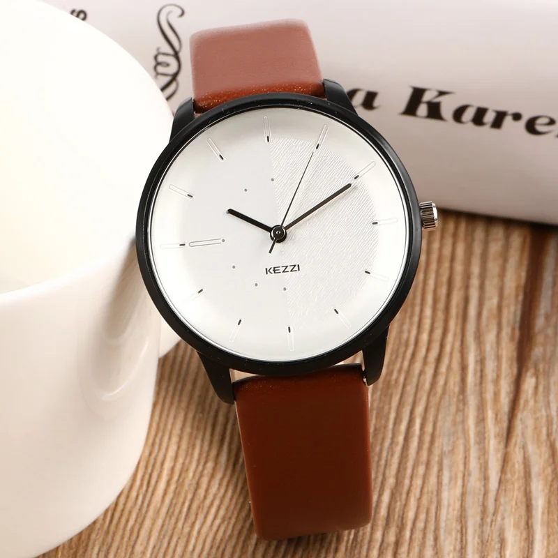 

2019 KEZZI Fashion Brand Simple Watch Neutral Personality Simple Unique Wrist Watches Men Woman Watch Clock Relogio Feminino