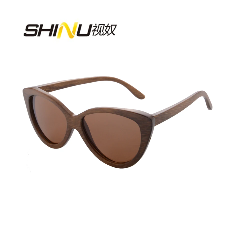 

New Fashion Cat Eye Women Sunglasses Bamboo Wooden Sun Glasses With Metal Dots Occhiali Da Sole Donna UV400 Protection Shade
