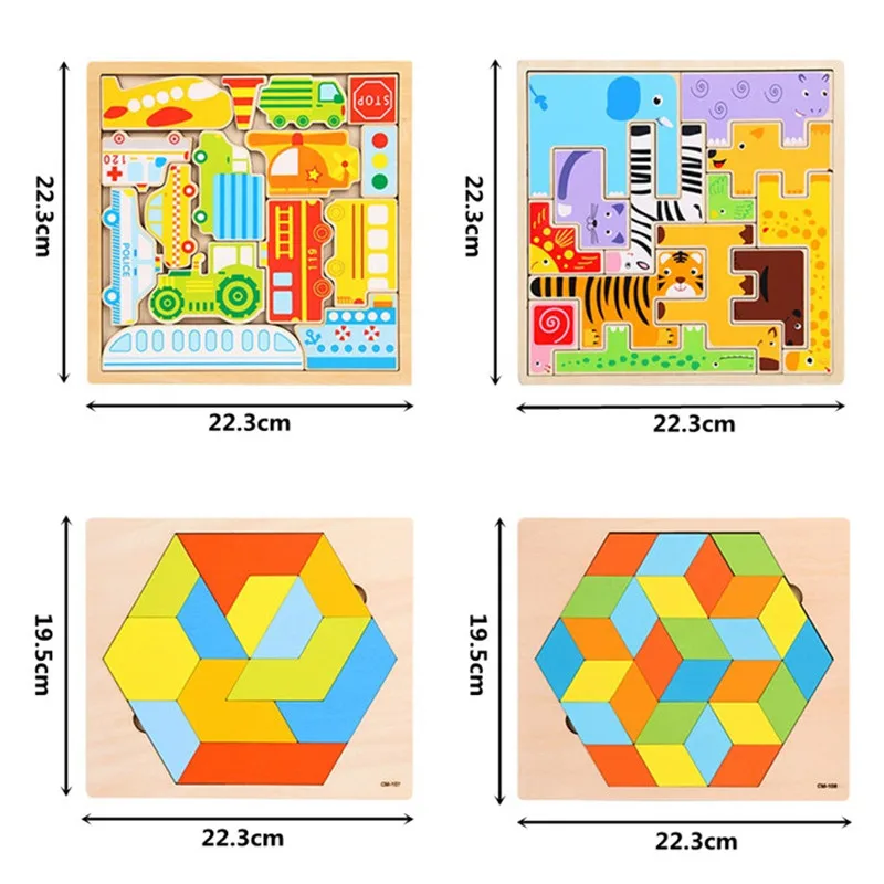 Детские игрушки забавные мультяшные пазлы дорожные с животными Обучающие