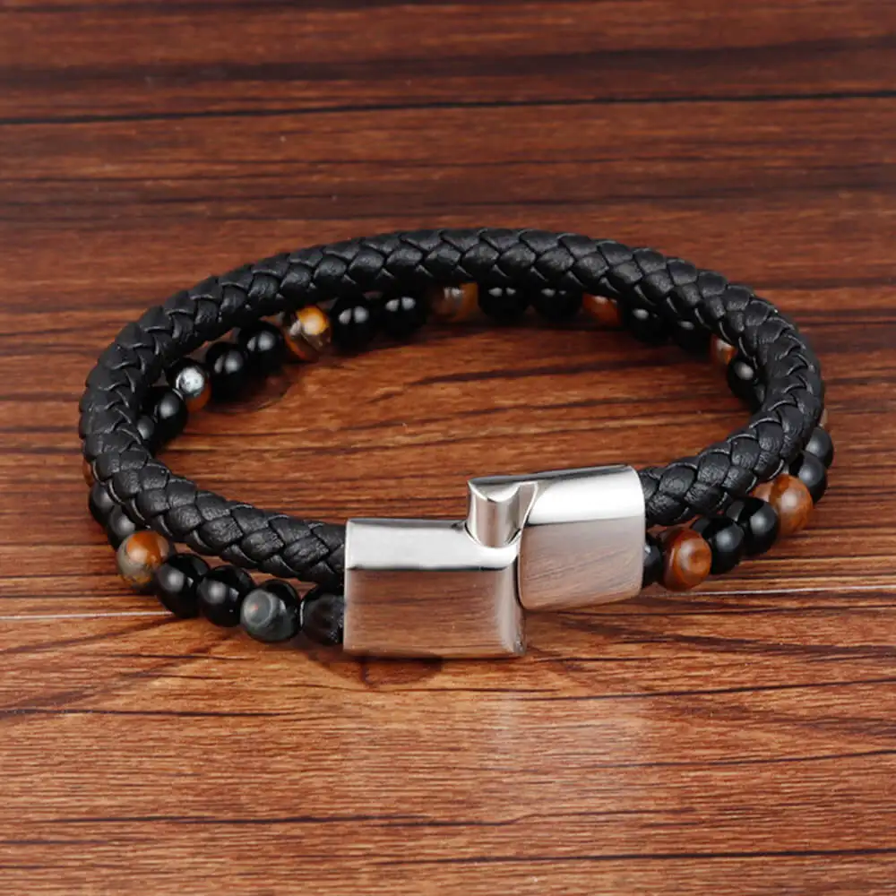 Moocare женский мужской ювелирный strand браслеты совпадают с нержавеющим магнитный