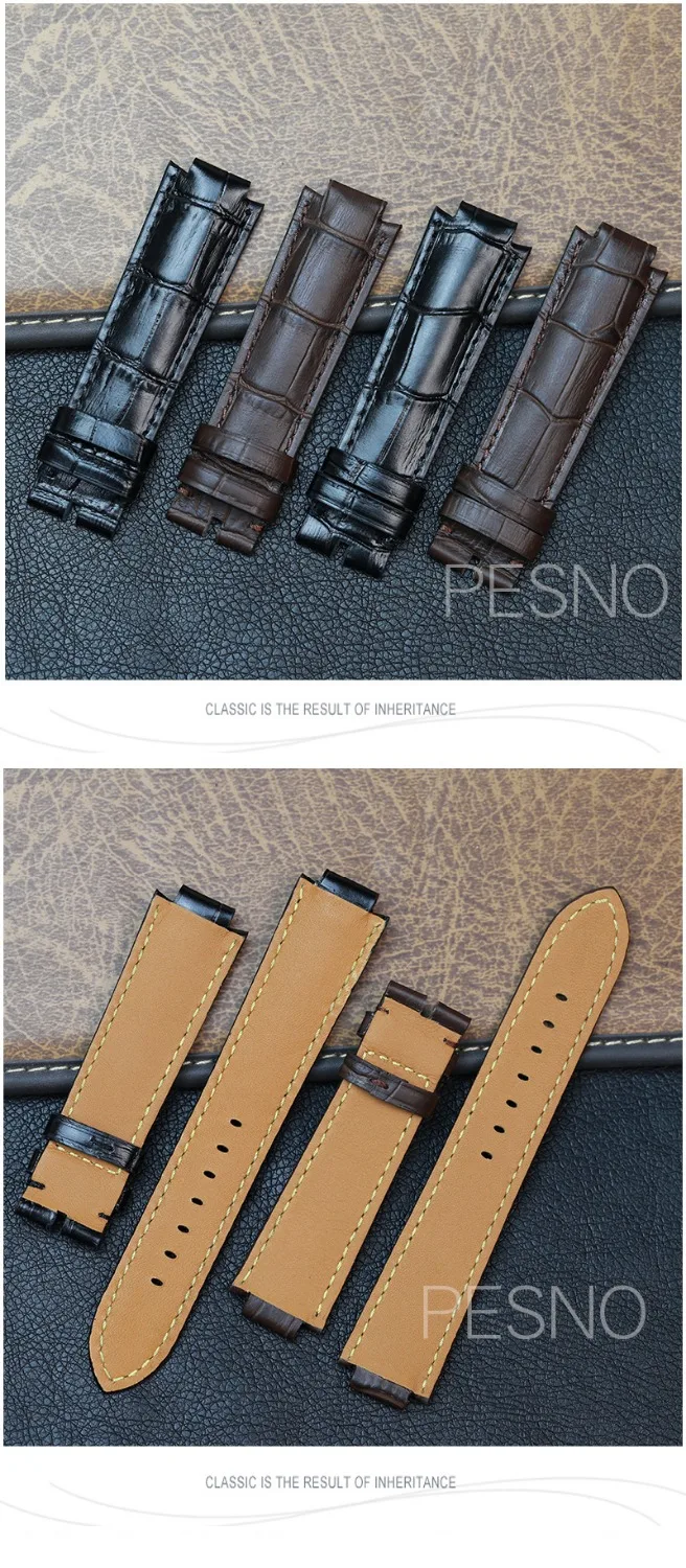 Pesno подходит для LV телячья кожа натуральная кожа ремешок для часов верхний слой кожаный ремешок для часов мужские аксессуары для часов